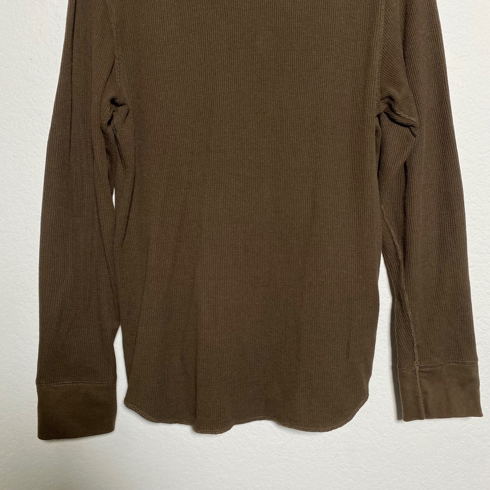 Gap Brown Long Sleeve Thermal Shirt Mens Large Minimalist Casual‎ Normcore Comfy - Picture 7 of 7